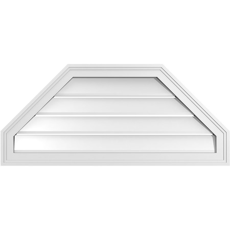 Ekena Millwork Octagonal Top Surface Mount PVC Gable Vent w/ 2"W x 1-1/2"P Brickmould Frame, 36"W x 16"H GVPOT36X1602SF